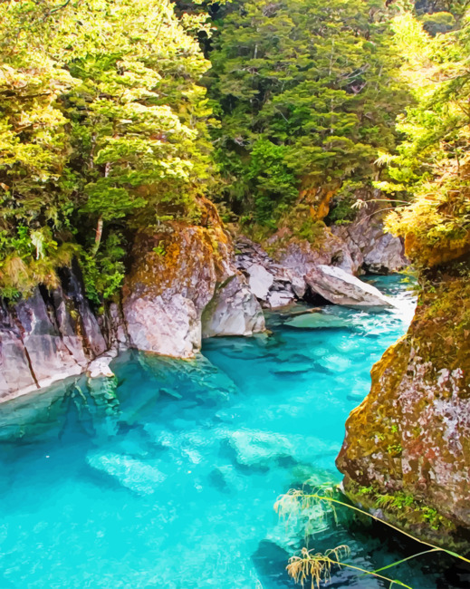 Mount Aspiring National park paint By Numbers