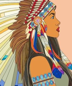 Native Girl Art paint by numbers