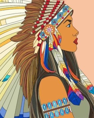 Native Girl Art paint by numbers