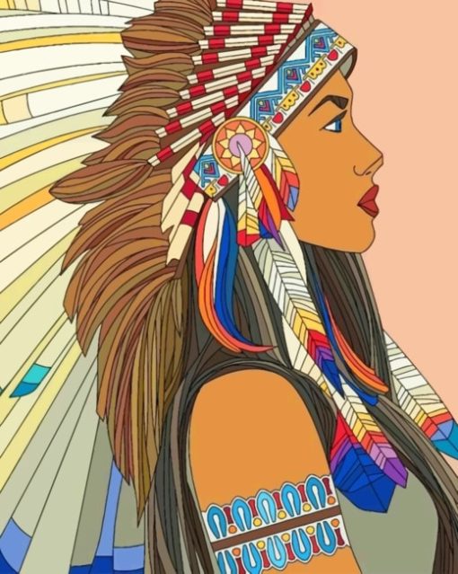 Native Girl Art paint by numbers