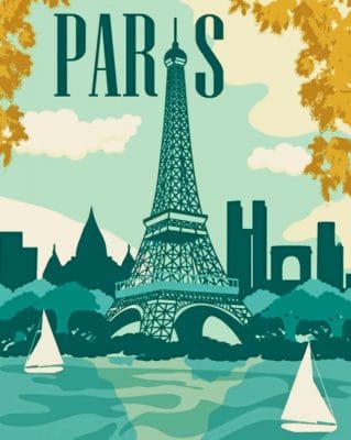 Paris Eiffel Tower paint by numbers