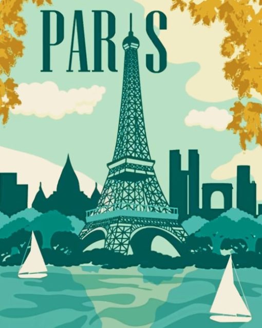Paris Eiffel Tower paint by numbers