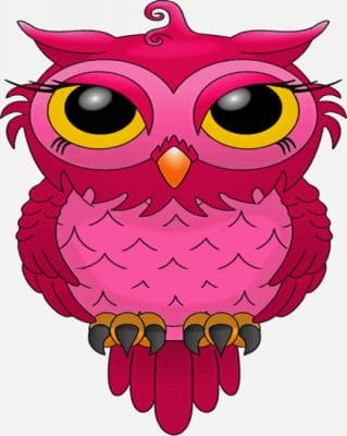 Pink Owl paint by numbers