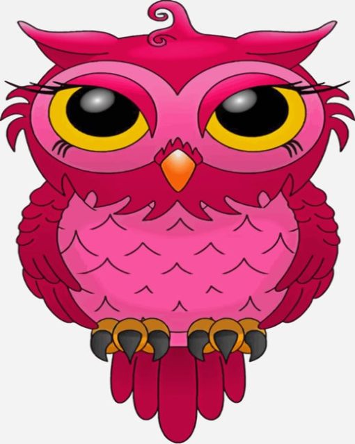 Pink Owl paint by numbers