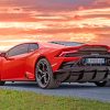 Red Lamborghini Huracan Evo paint By Numbers