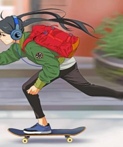 Skater Girl Anime paint by numbers