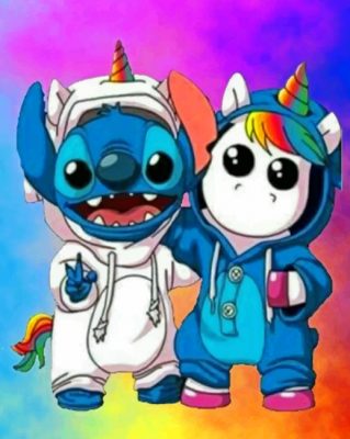 Stitch And Unicorn paint By Numbers