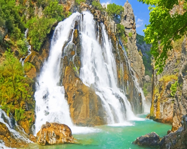 Waterfall paint By Numbers