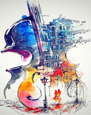 Abstract Violin paint By Numbers