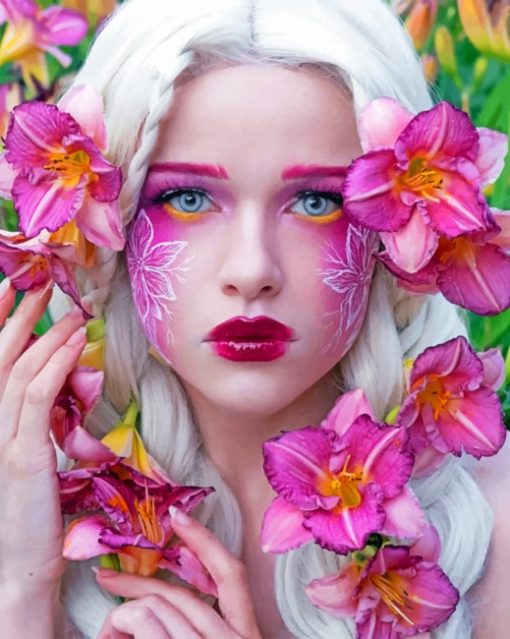 Aesthetic Blond Girl paint By Numbers