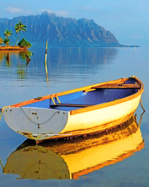 Aesthetic Boat On Lake paint By Numbers