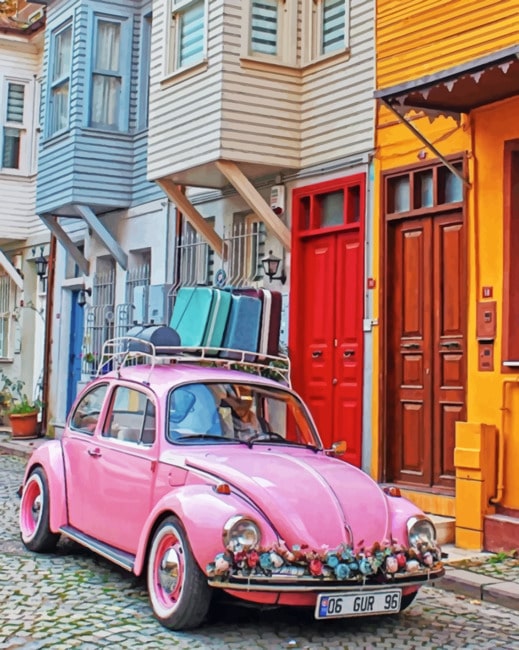 Aesthetic Pink Car paint By Numbers