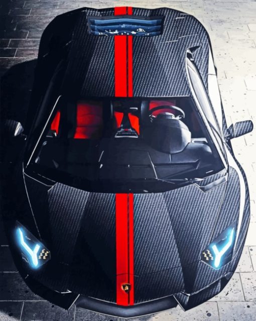 Black Lamborghini paint By Numbers