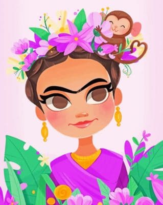 Young Frida Kahlo paint By Numbers