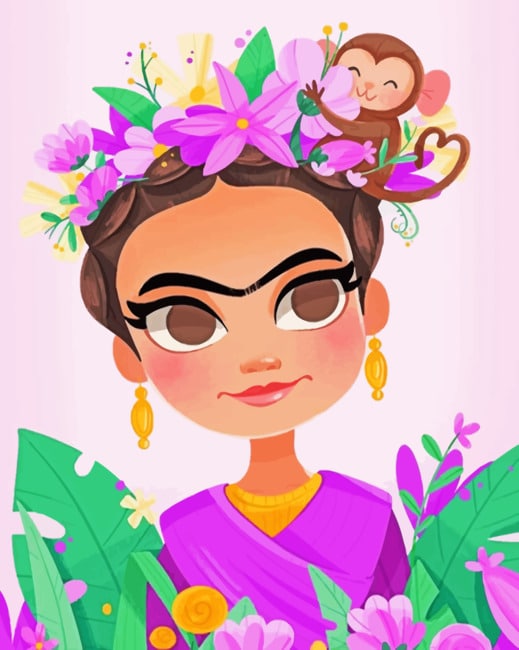 Young Frida Kahlo paint By Numbers
