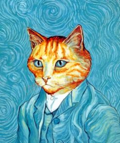 Cat In Van Gogh paint By Numbers