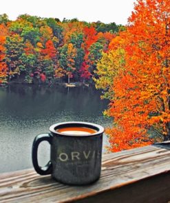 Coffee And Fall Leaves paint By numbers