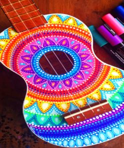 Colorful Guitar paint By Numbers