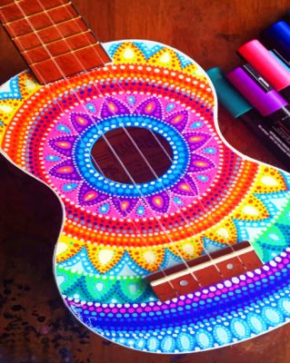 Colorful Guitar paint By Numbers