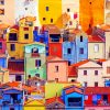 Colorful Houses paint by Numbers