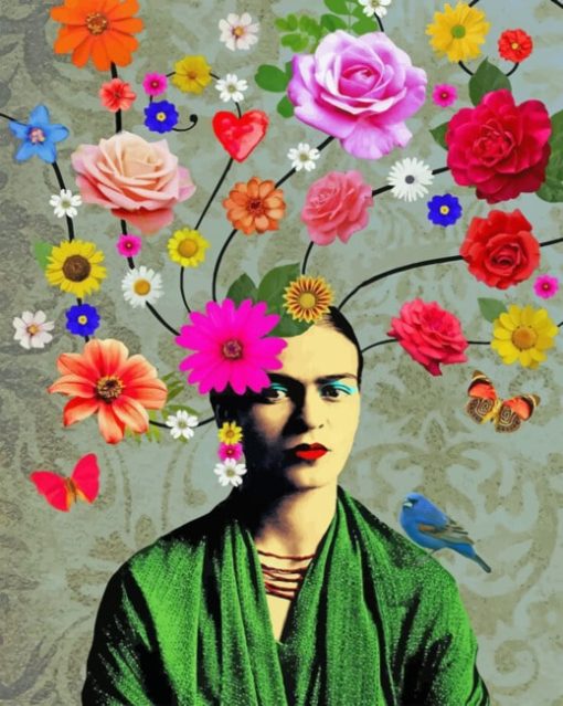 Floral Frida Kahlo paint by Numbers