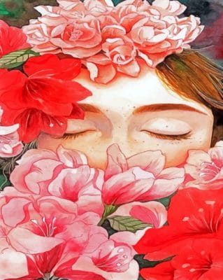 Floral Girl paint by Numbers