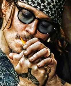 Johnny Deep With Cigarette paint by Numbers