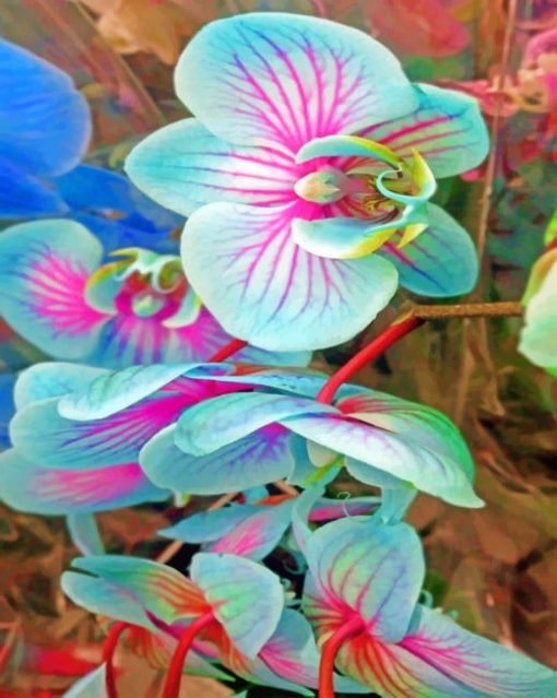 Light Blue Flower paint By numbers