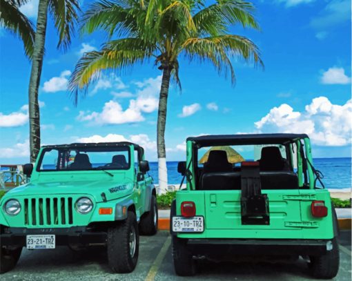 Light Green Jeep paint By Numbers