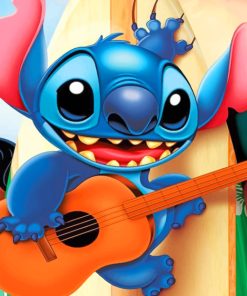 Stitch Playing Guitar paint By Numbers