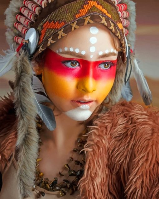 Native Indian Model paint By Numbers