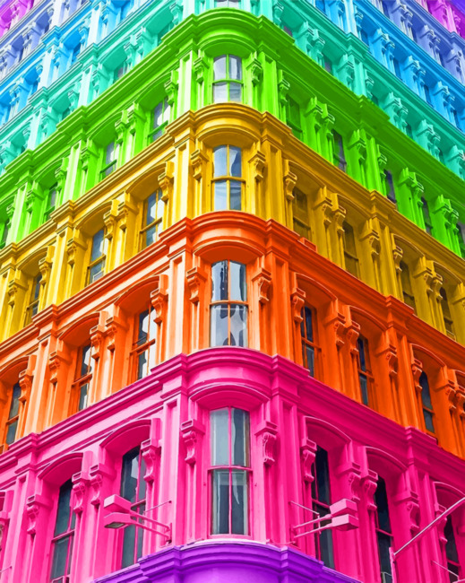 Rainbow Building paint By Numbers