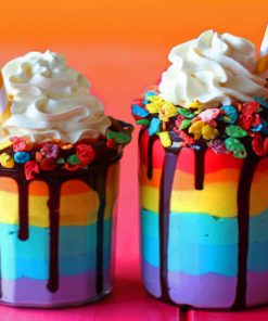 Rainbow Milkshake paint by Numbers