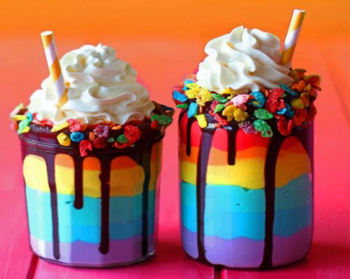 Rainbow Milkshake paint by Numbers