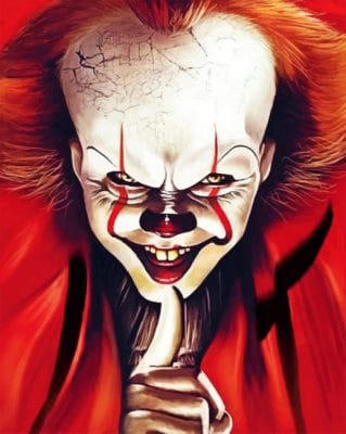 Red Clown paint by numbers