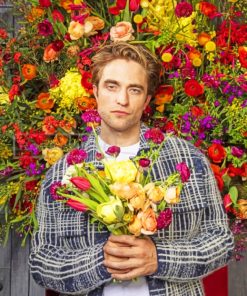 Robert Pattinson With Flowers paint By Numbers