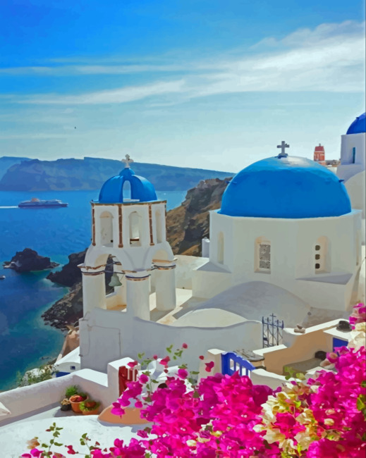 Santorini Greece paint By Number