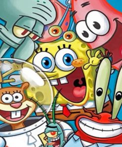 Sponge Bob Square pants Characters paint By Numbers