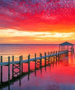 Sunset North Carolina Beach paint By Numbers