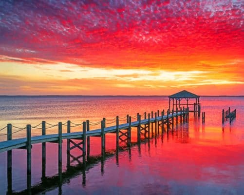 Sunset North Carolina Beach paint By Numbers