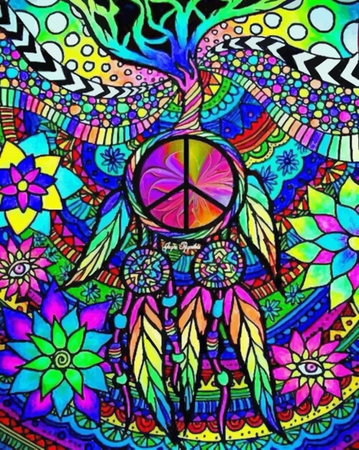 Trippy Cool Peace paint By Numbers