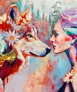 Wolf And Woman paint By Numbers