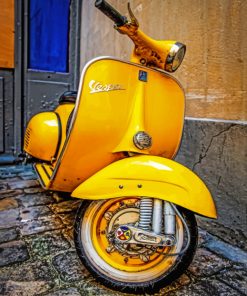 Yellow Vespa 60s paint By Numbers