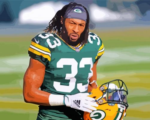 Aaron Jones Green Bay Packer paint by numbers