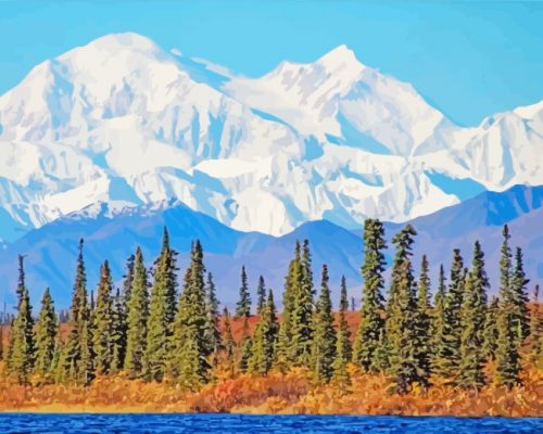 Alaska Mountains paint by numbers