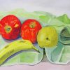 Apples And Banana Fruits paint by numbers