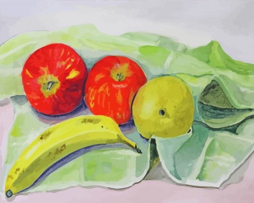 Apples And Banana Fruits paint by numbers