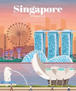 Asia Singapore Poster Paint by numbers