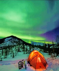 Camping Under Aurora Borealis paint by numbers