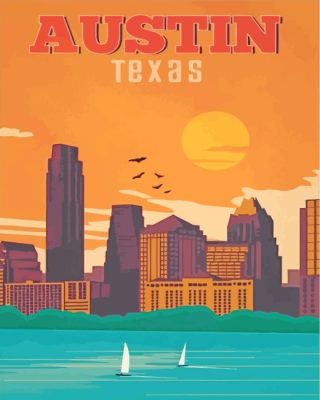 Austin Texas Poster paint by numbers